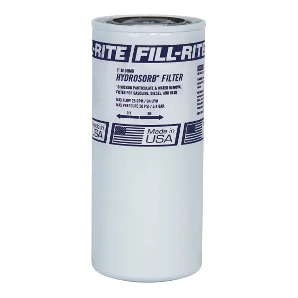 Fill-Rite, Filtro Hydrosorb® de 10 micrones, 1" - 12 UNF, 25 GPM